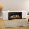 Тумба под ТВ с биокамином SteelHeat LIVORNO IMPULSE 140 см (корпус белый / фасады белый) фото 2