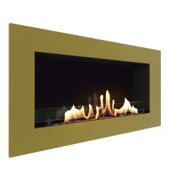 Биокамин встраиваемый SteelHeat GRAND 900 с рамкой цвет латунь