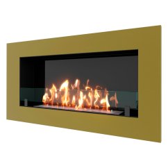 Биокамин встраиваемый SteelHeat GRAND 900 с рамкой цвет латунь