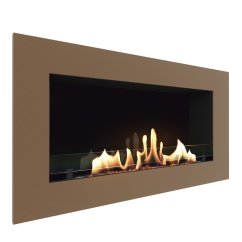 Биокамин встраиваемый SteelHeat GRAND 900 с рамкой цвет бронза