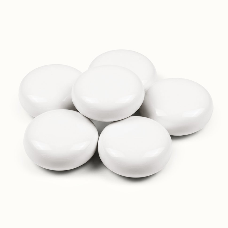 Декоративные керамические камни SteelHeat белые M 6 шт