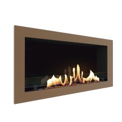 Биокамин встраиваемый SteelHeat ONE 800 с рамкой цвет бронза